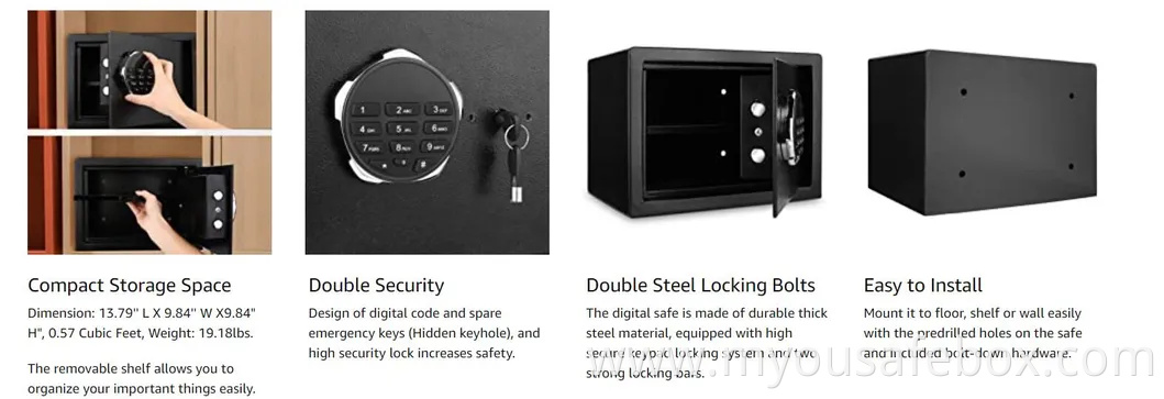Shenone Mailbox Lock Apartment Electronic Security Box Hotel Room Safe
